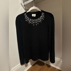 Kate Spade Black Jeweled Sweater